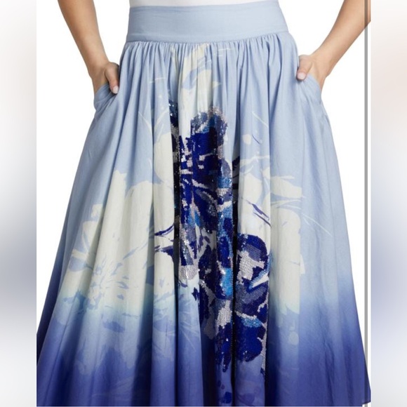 New Kobi Halperin Blue Ombre A-Line Skirt size 8 - Picture 3 of 14